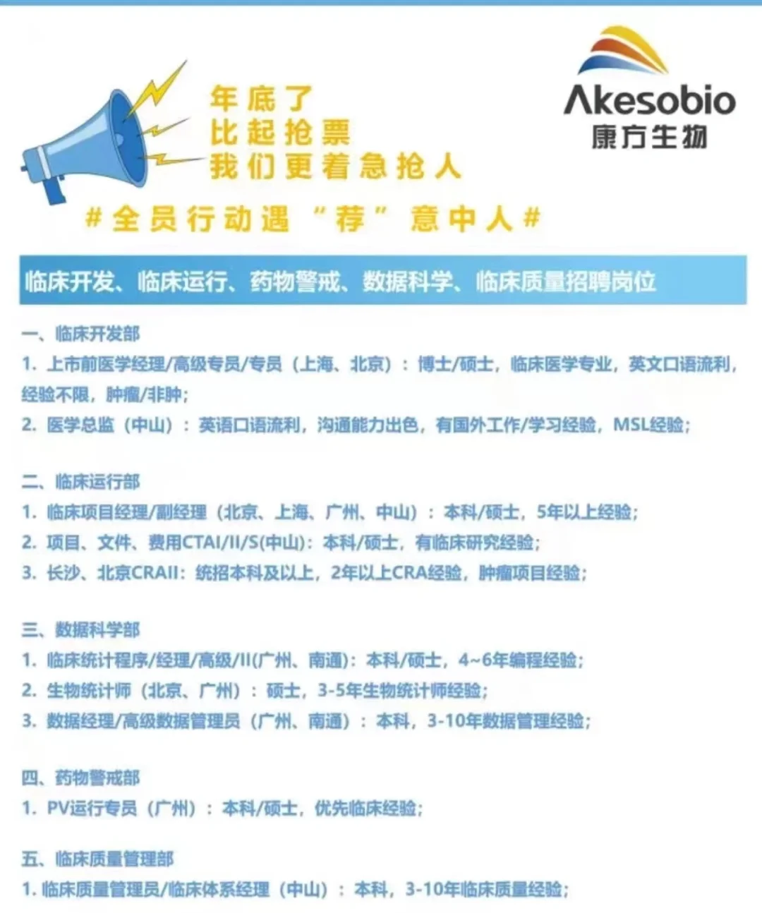 康方生物校招+社招 临研岗位招聘🔥