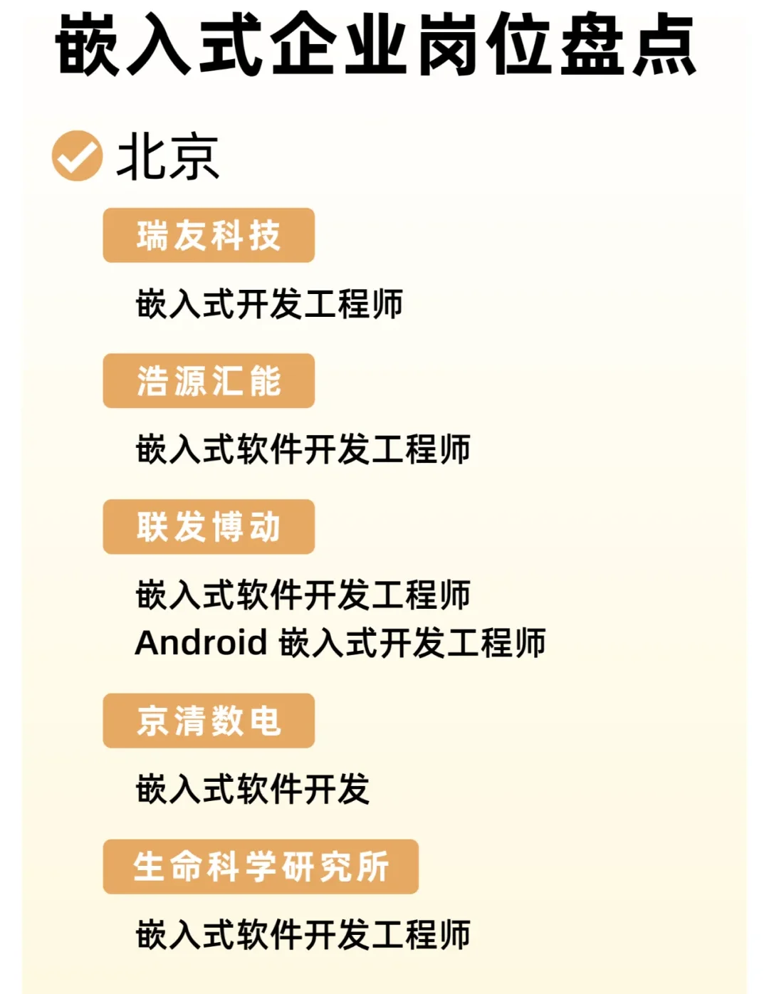 嵌入式企业岗位盘点（1）