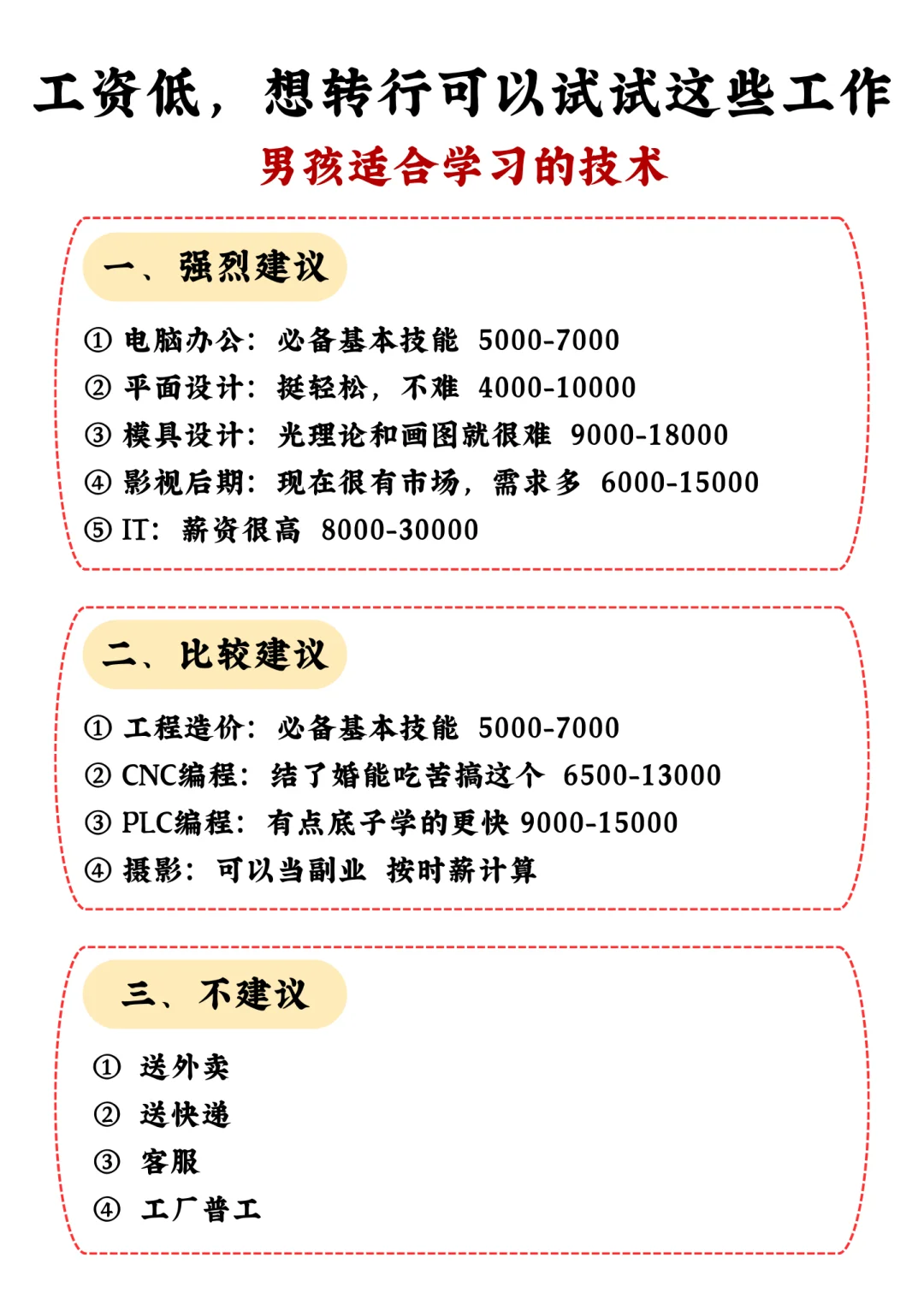 工资低，想转行？可以试试这些工作