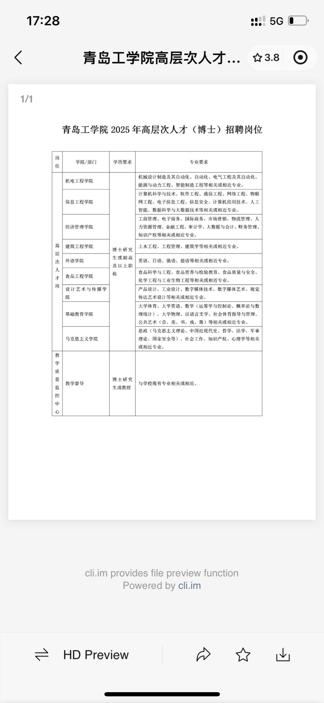 青岛工学院招聘已开，硕士辅导员岗有机会