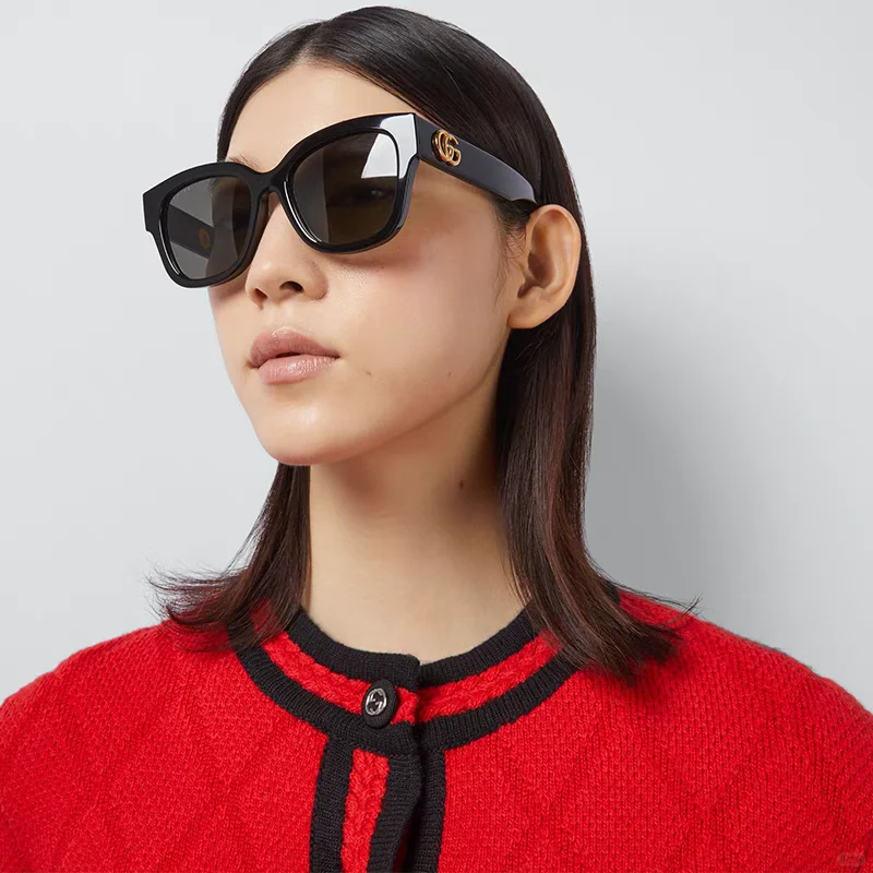 Gucci古驰太阳镜女经典时尚圆形粗边驾驶GG1