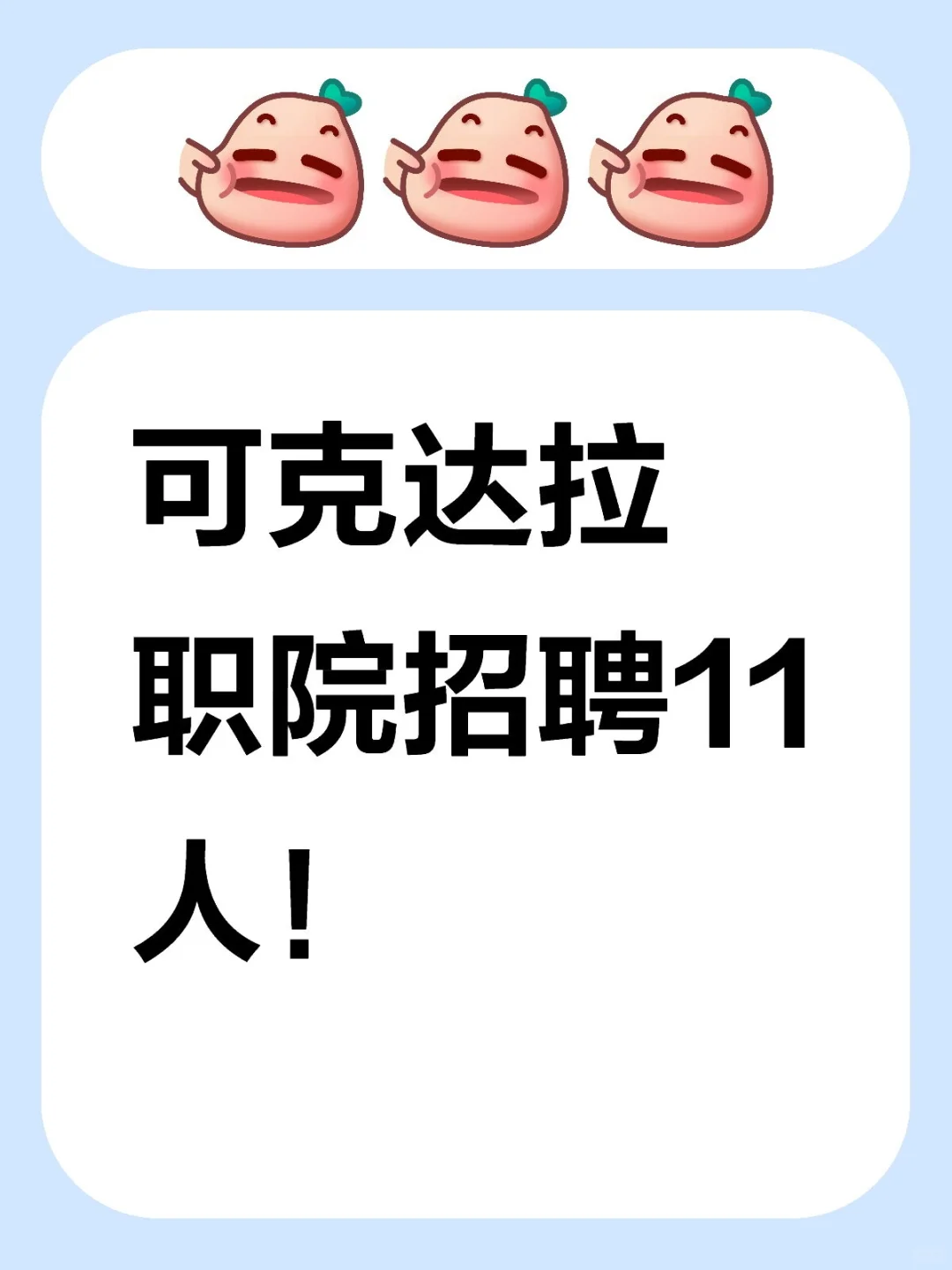 可克达拉职院招聘11人！