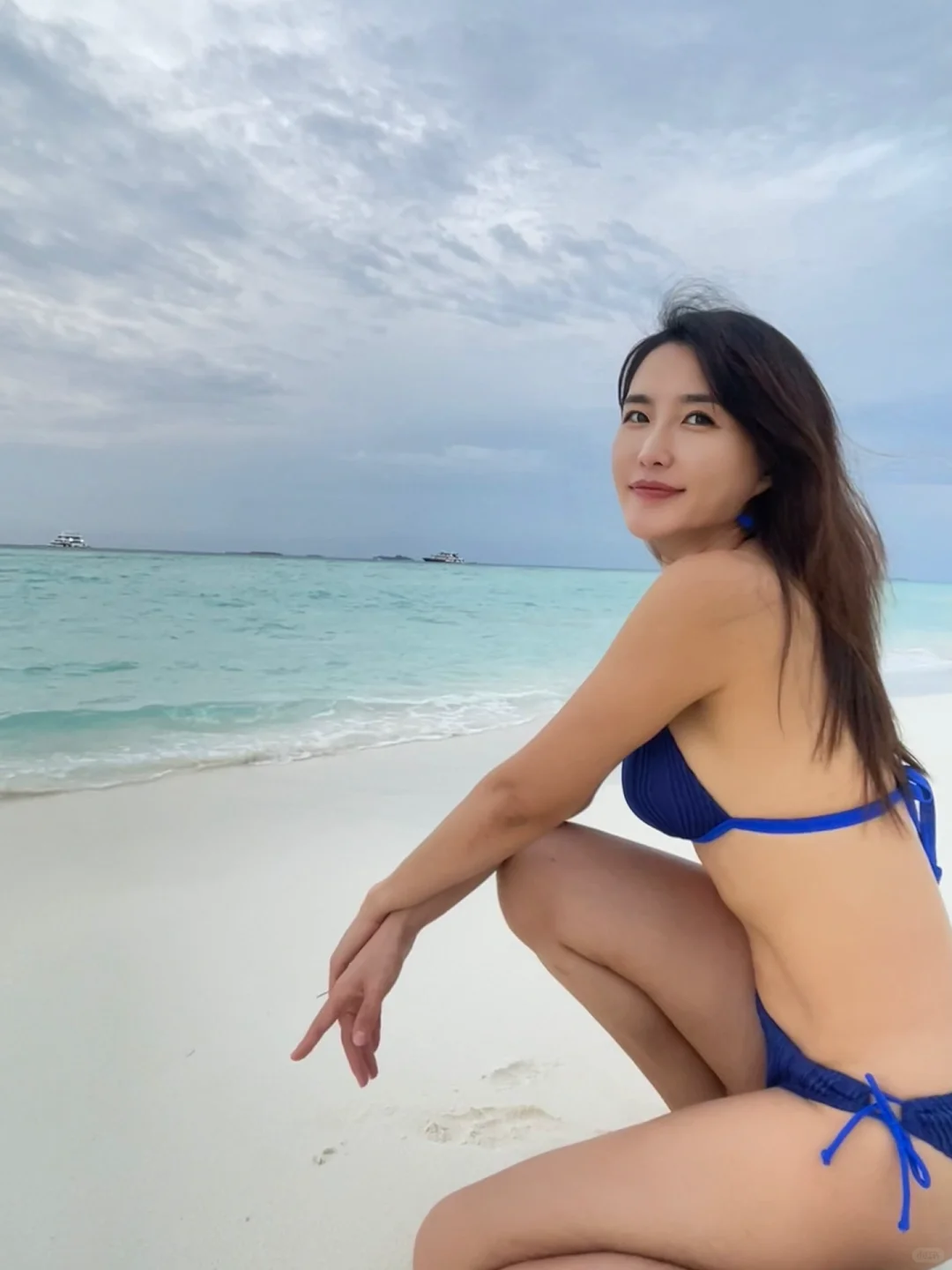 马尔代夫的海，落日余晖和我