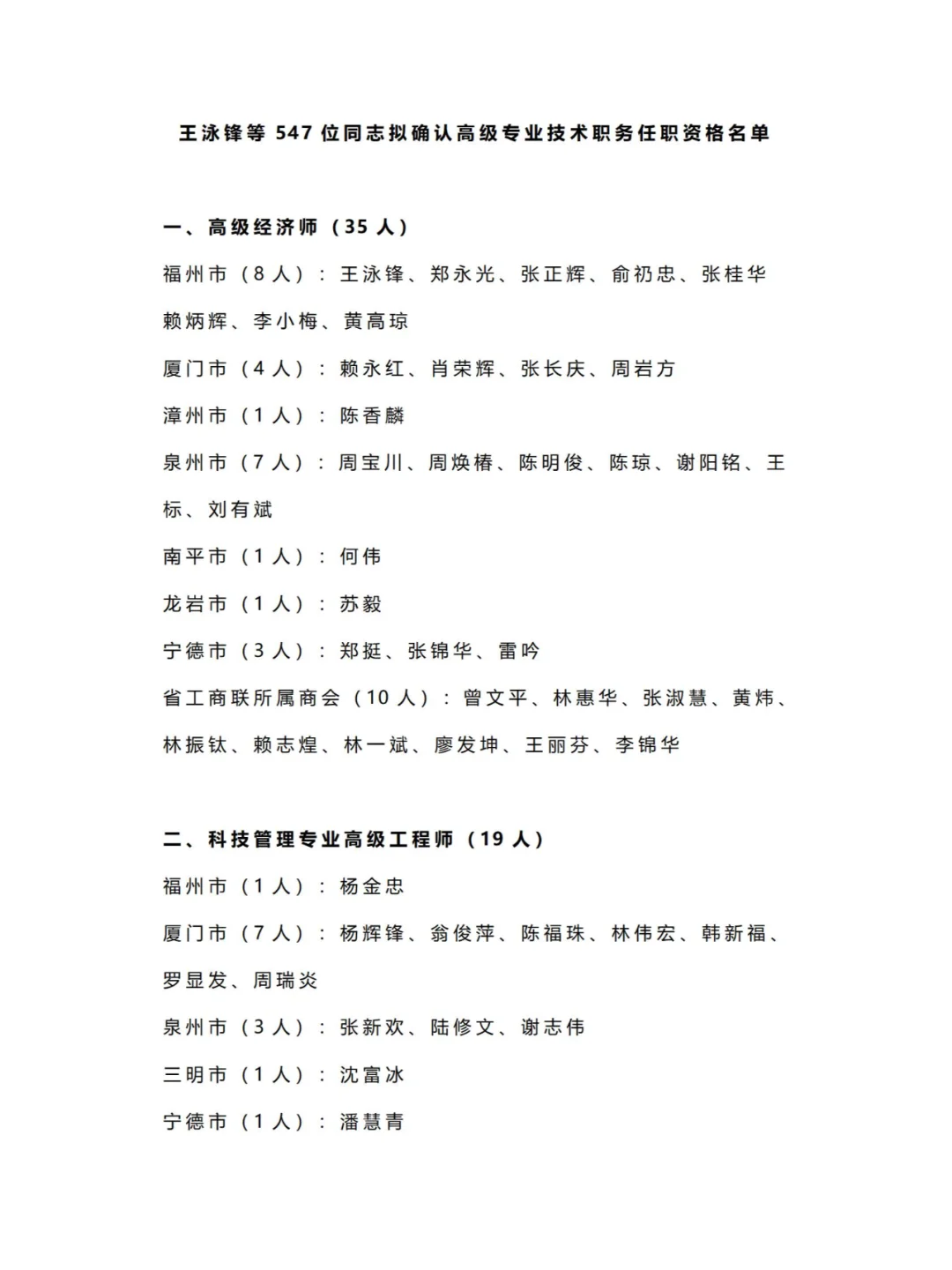 2023年度福建省非公高工考核结果公示