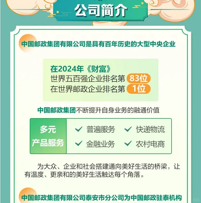 泰.安邮政25校园招 聘 春招 往届生 应届生
