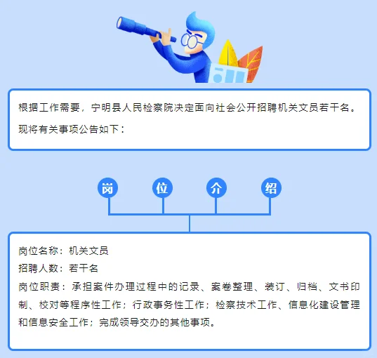 宁明县人民检察院机关聘文员