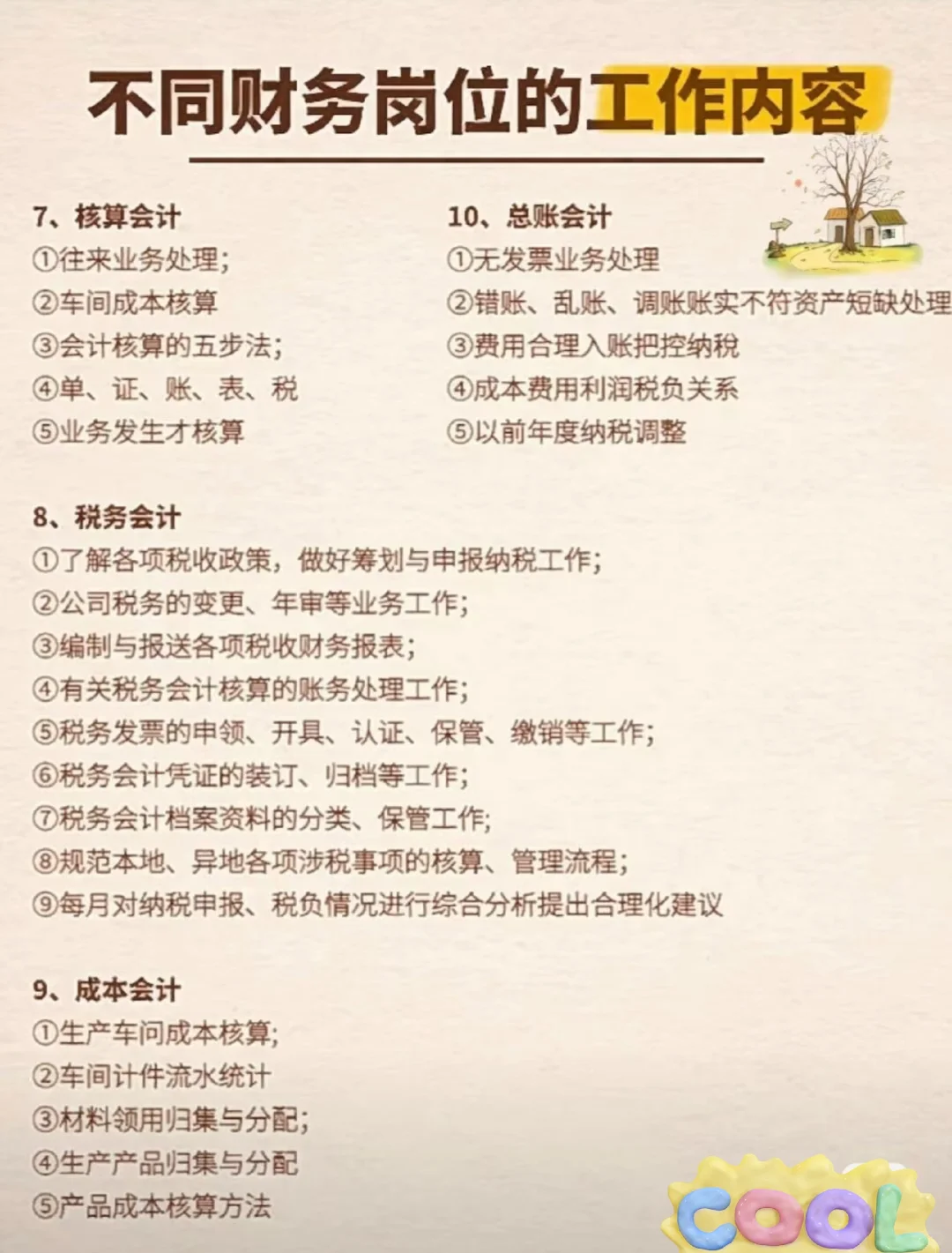 不同财务岗位，不同职责