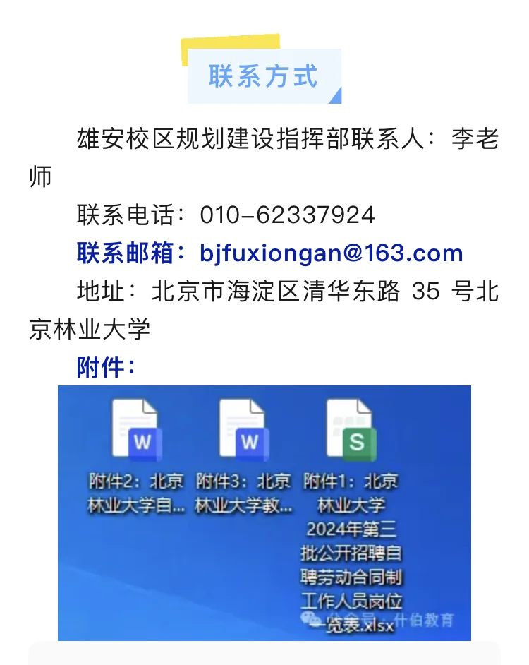 雄安指挥部2024年度自聘劳动合同制人员招聘