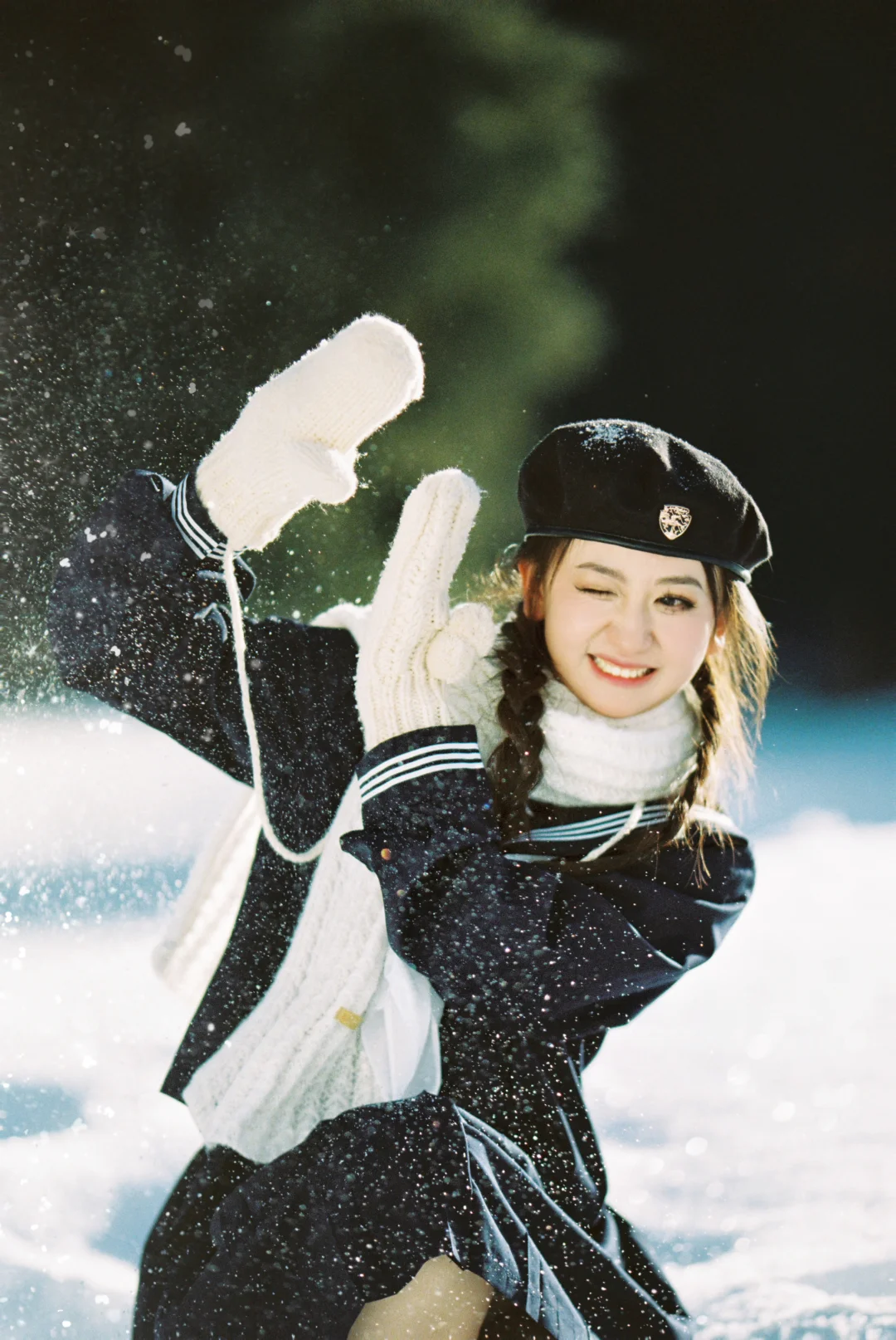 拍到了日剧女主角！❄️乌鲁木齐雪景jk少女