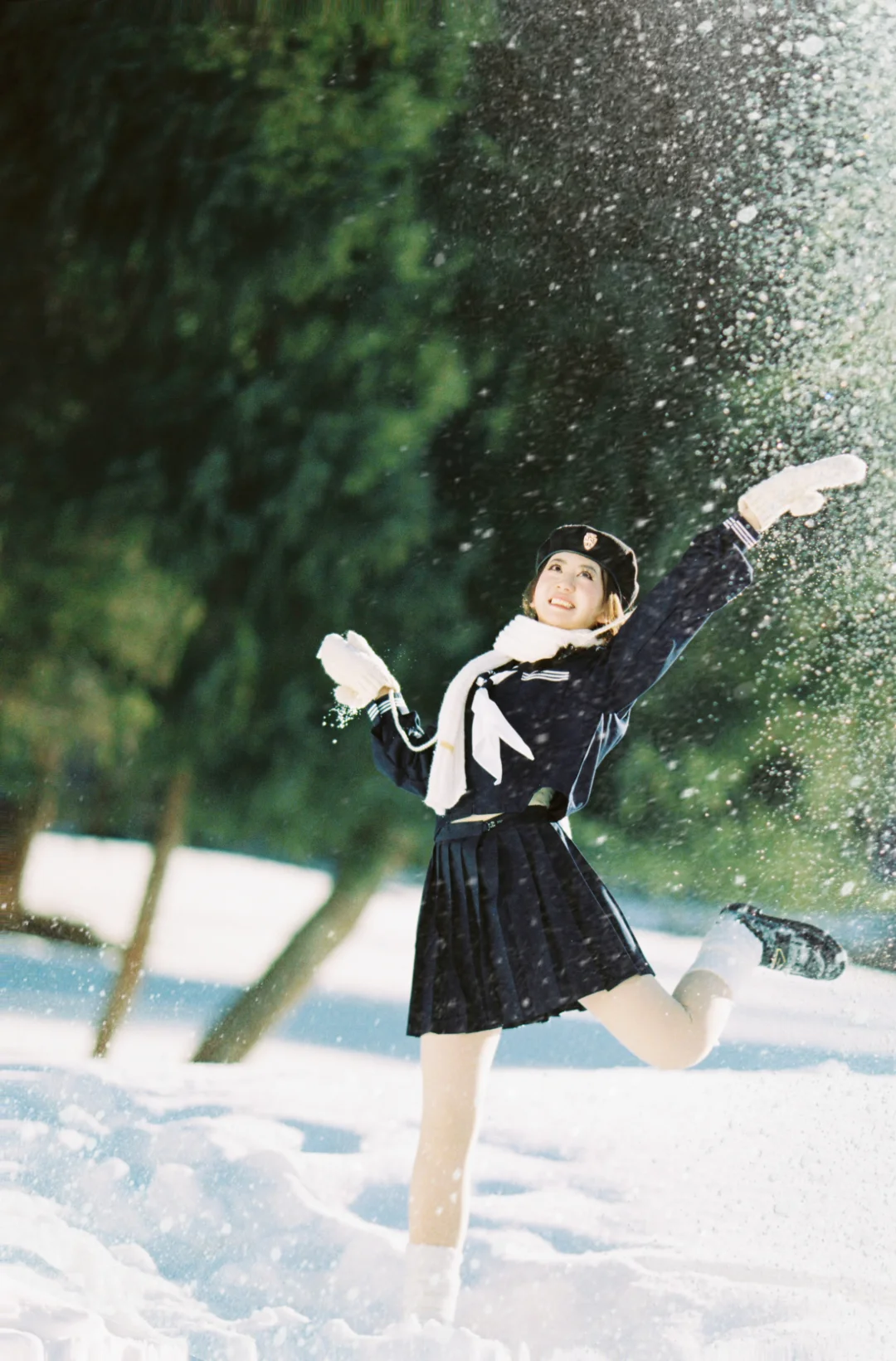 拍到了日剧女主角！❄️乌鲁木齐雪景jk少女