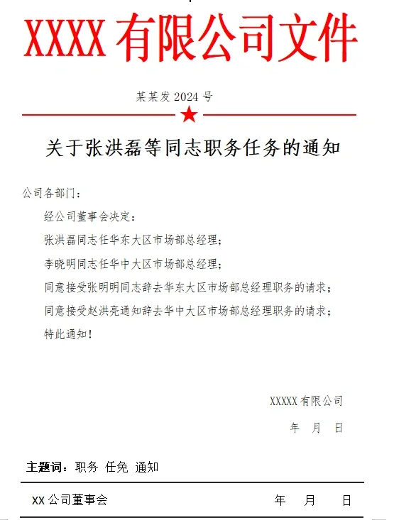 行政人事必备|公司各类红头文件通知✔