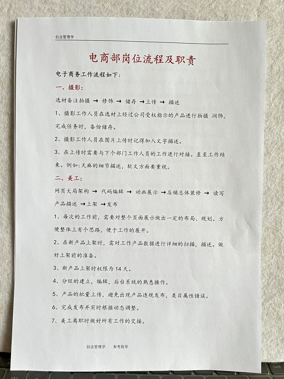 电商部岗位职责和职责（详细版）