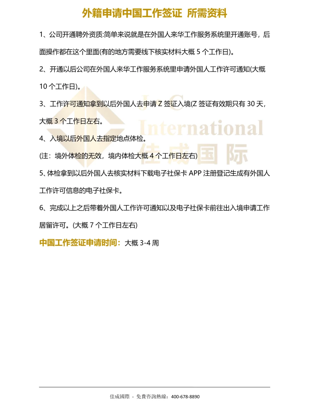 想招聘外国人，怎么办中国工作签证吗？