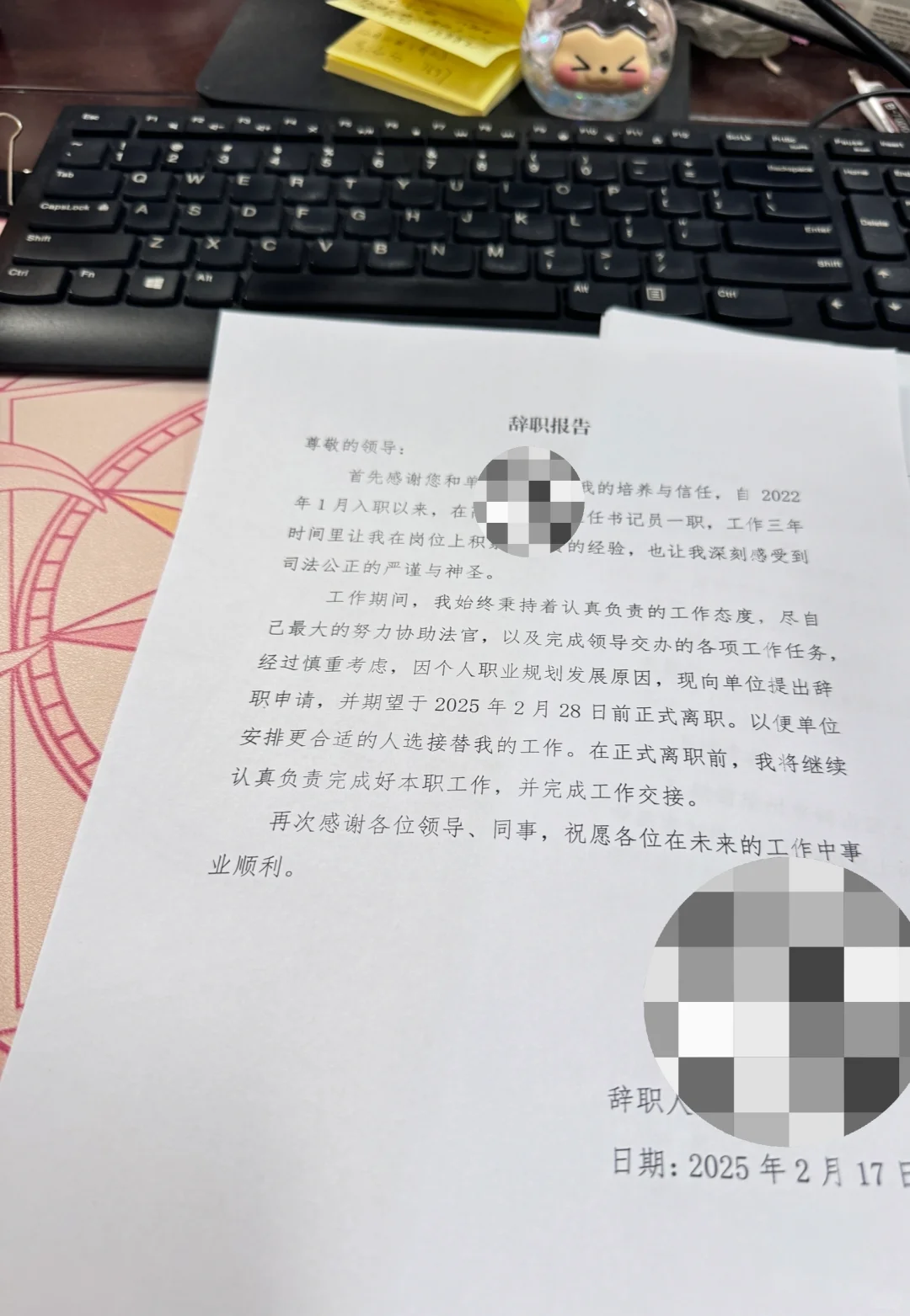 三年法院省聘书记员还是下定决心离职了