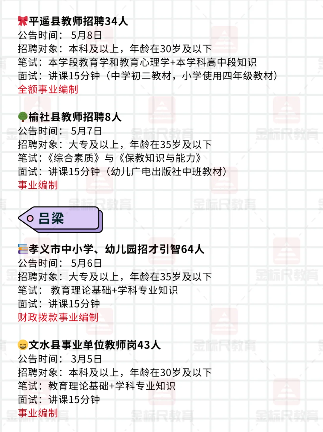 山西这些地方考教师编不限专业！