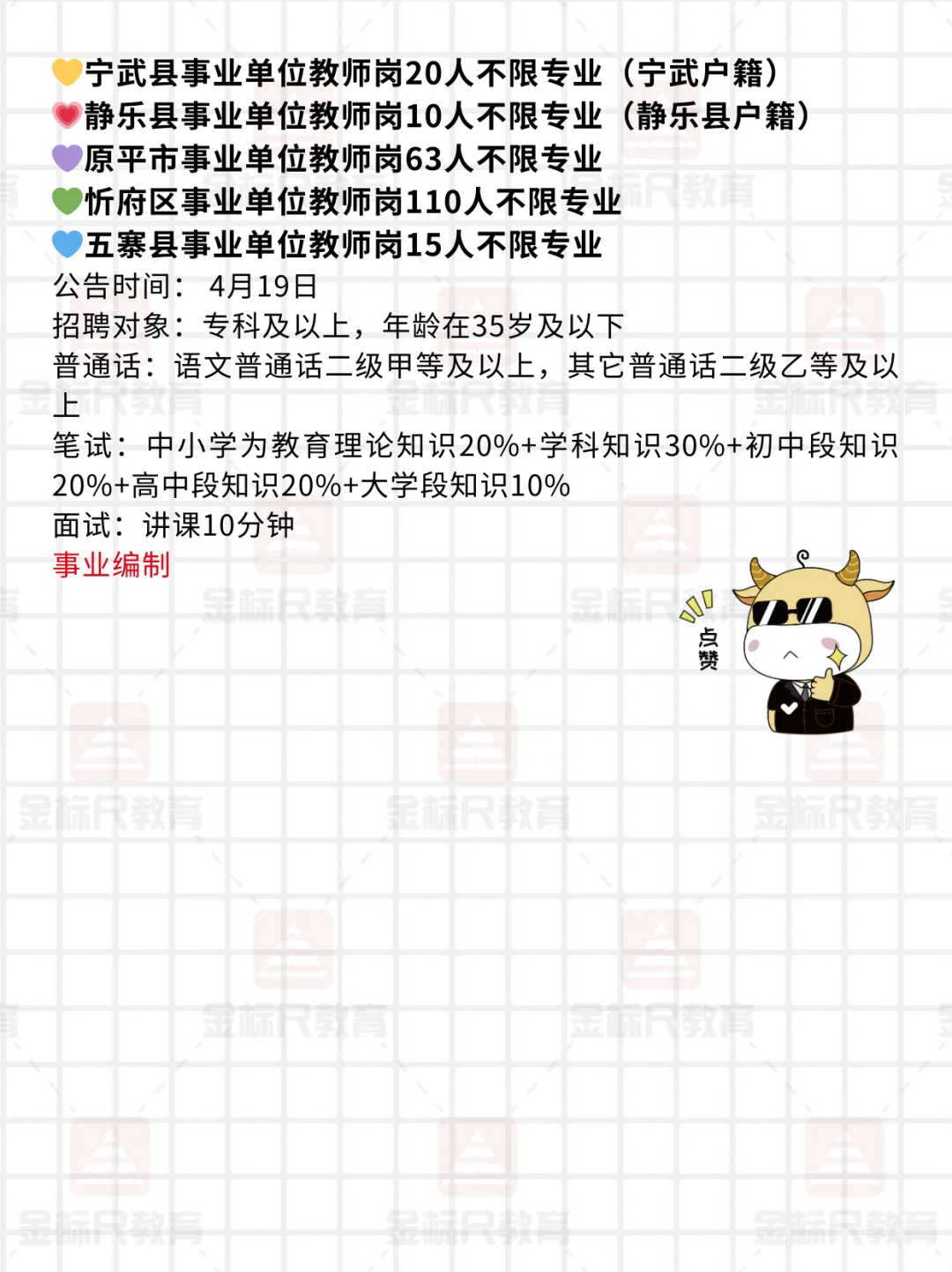 山西这些地方考教师编不限专业！