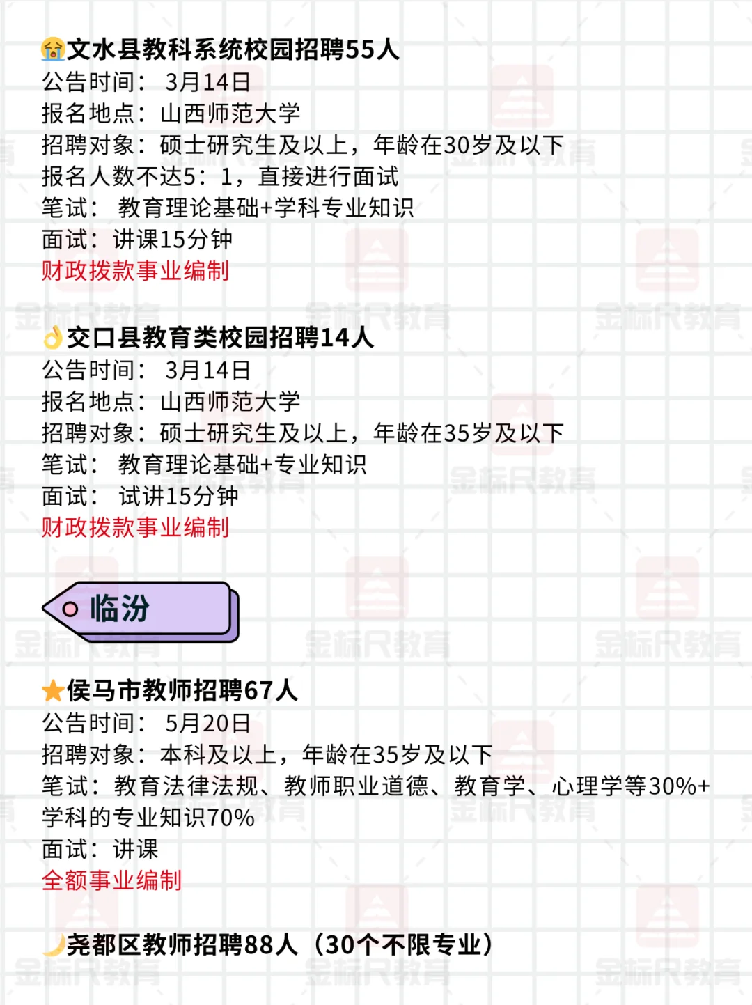 山西这些地方考教师编不限专业！