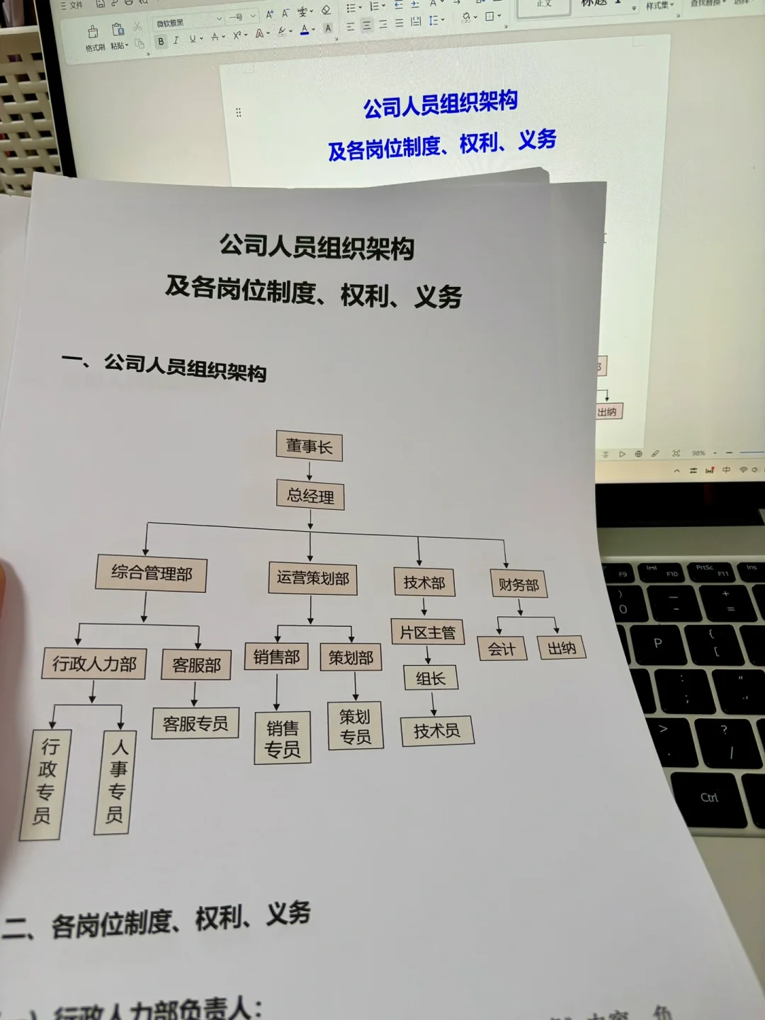 管理必看✅全套公司人员组织架构方案制度‼️