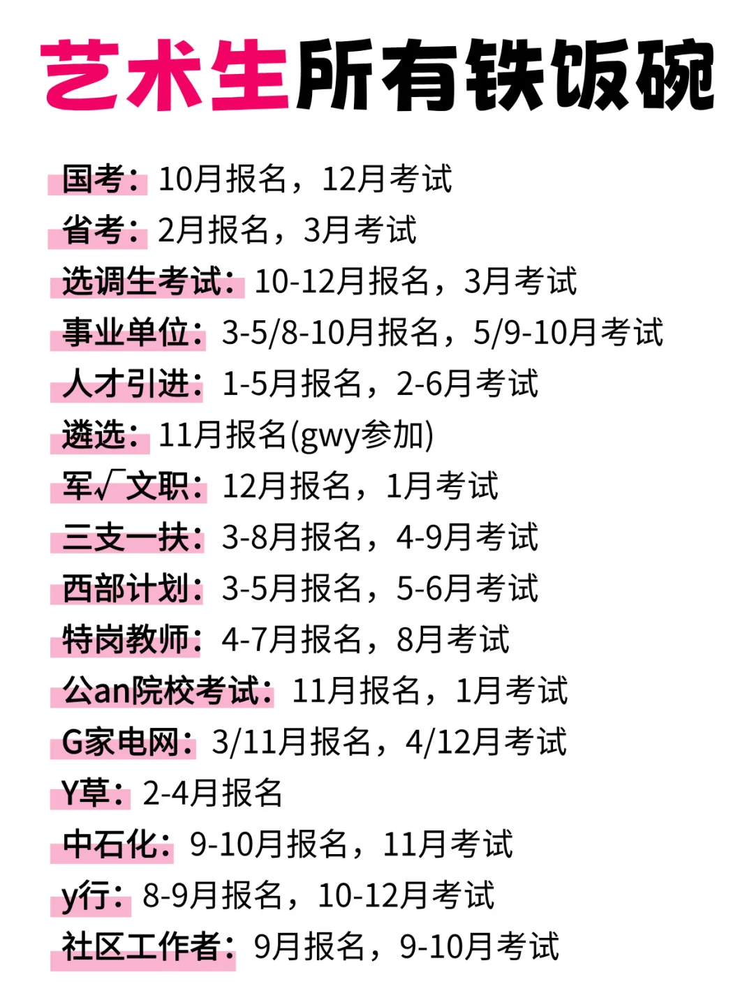 不是？艺术生今年铁饭碗机会这么多...