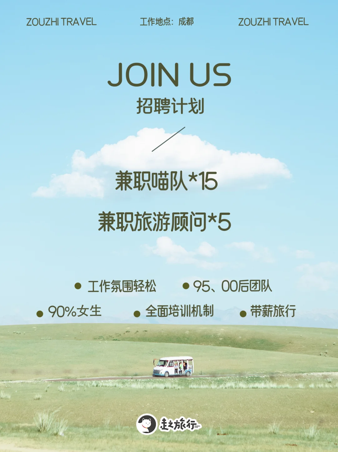 🍃喵队招聘 | 和有趣的人一起旅行