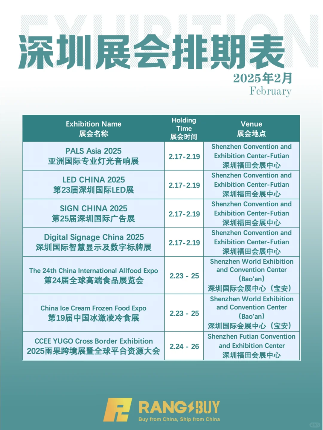 🛎深圳｜2月各行业展会排期全攻略🎉