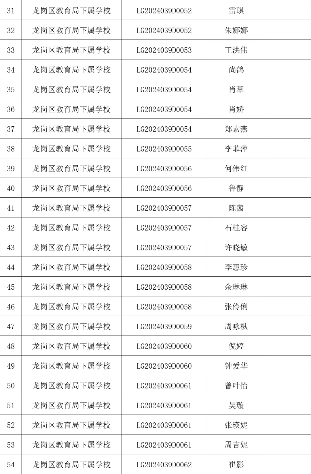 刚出！24年龙岗区社招教师编录用（第六批）