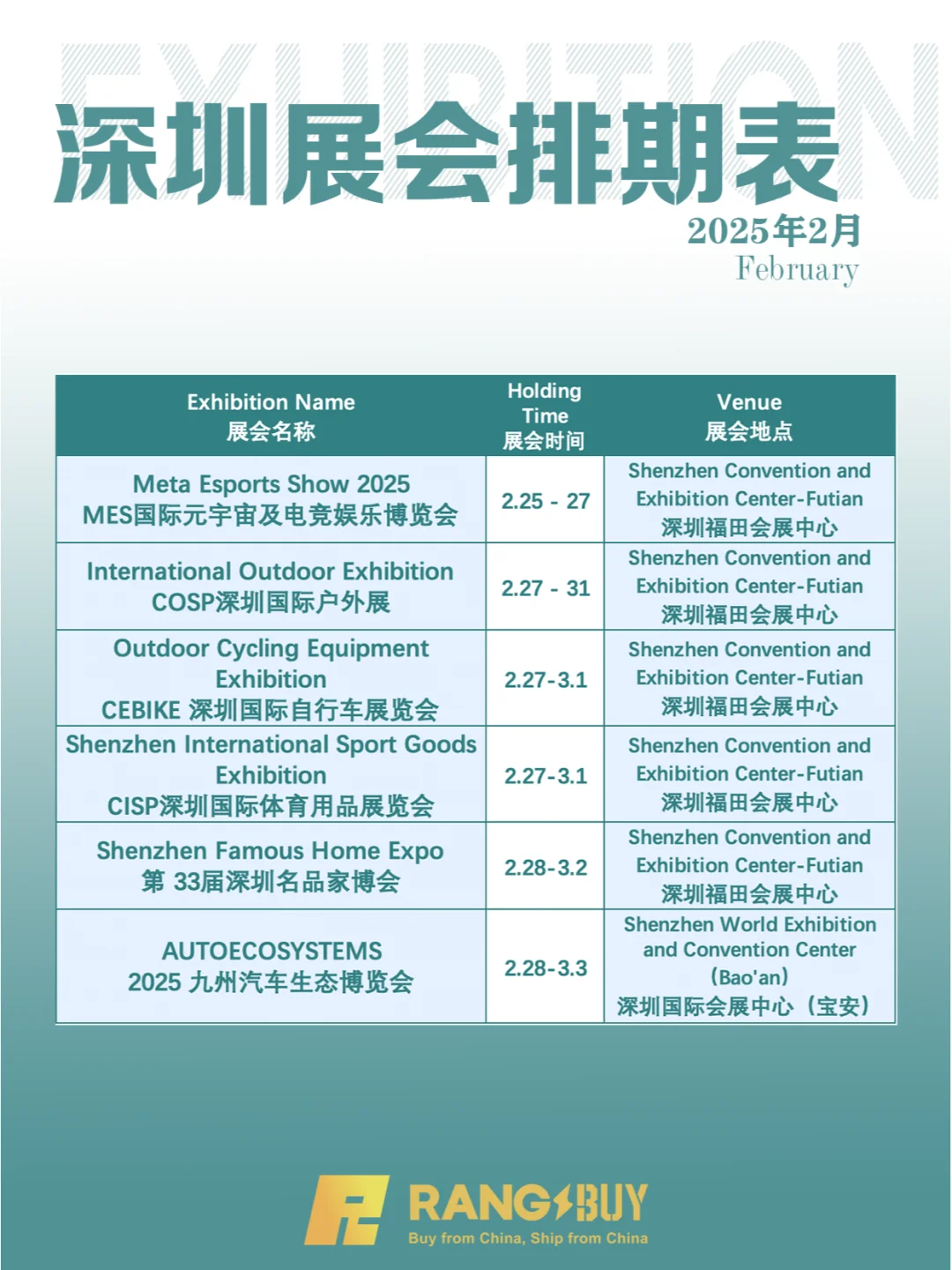 🛎深圳｜2月各行业展会排期全攻略🎉