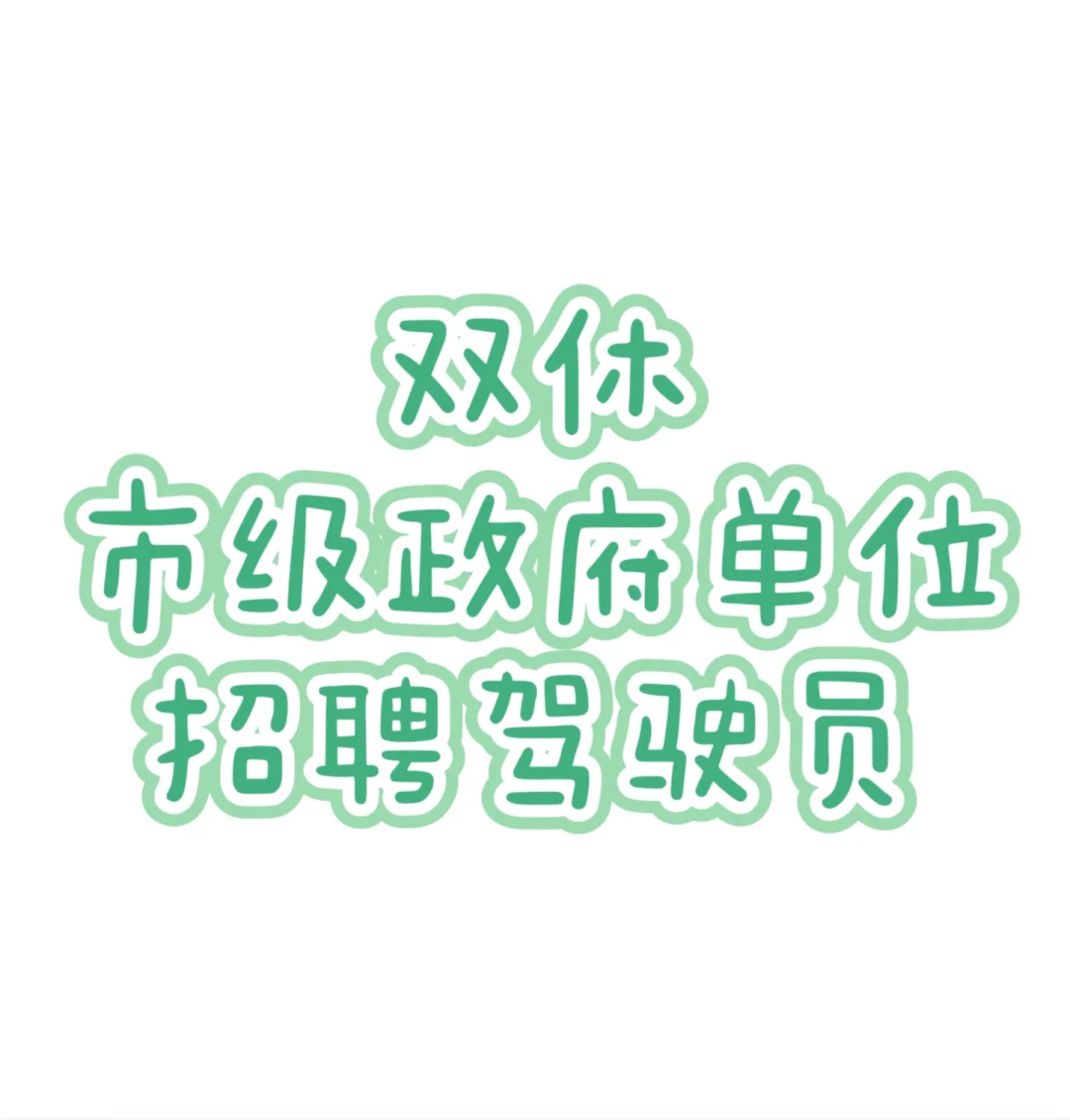双休 市政府单位招聘司机驾驶员