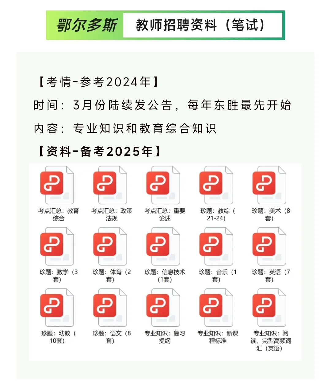 鄂尔多斯市教体局直属学校招聘教师129人