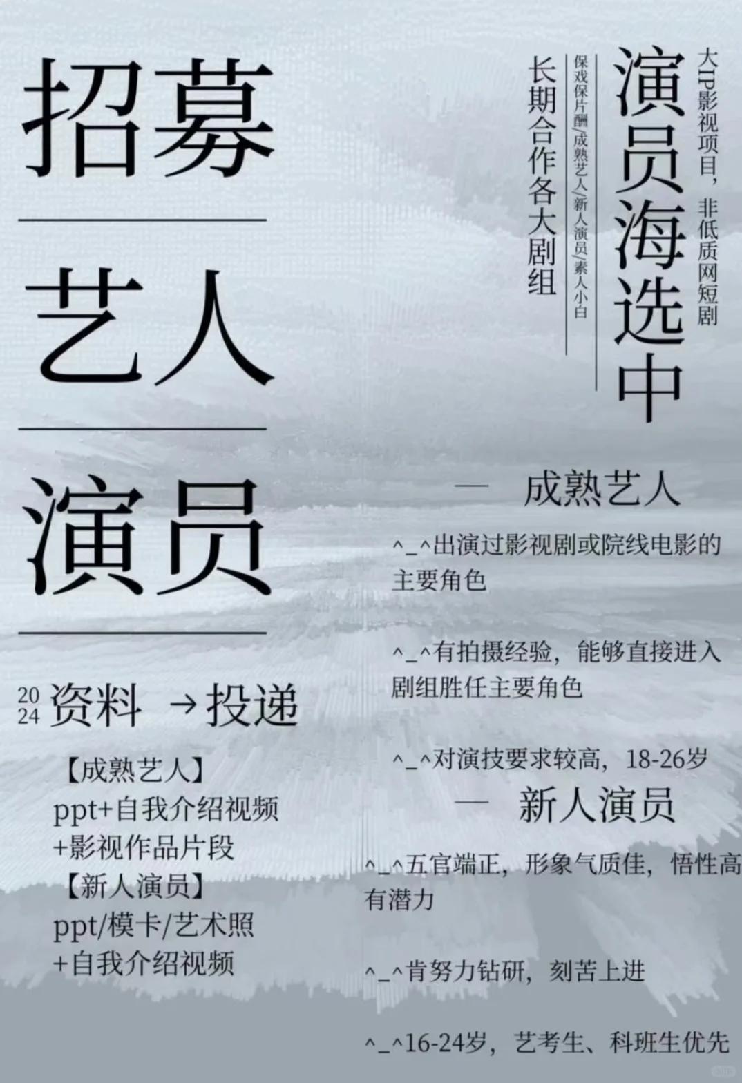 影视公司演员招募