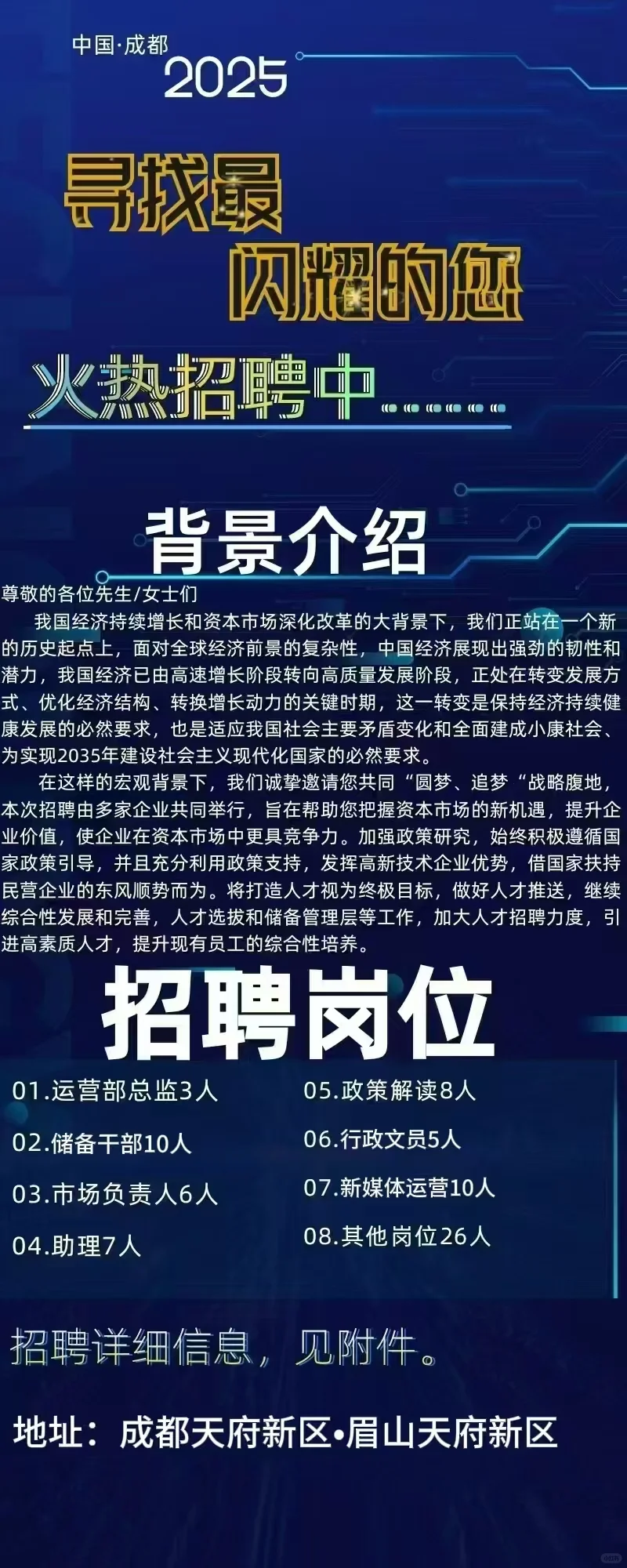 招贤纳士寻找志同道合的你