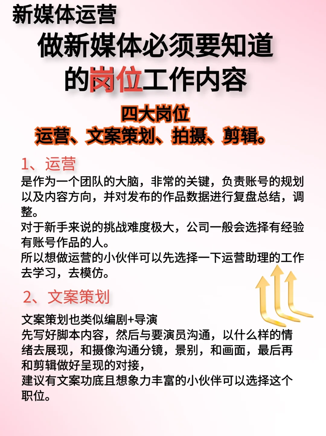 00后也能懂的新媒体各个岗位内容⁉️