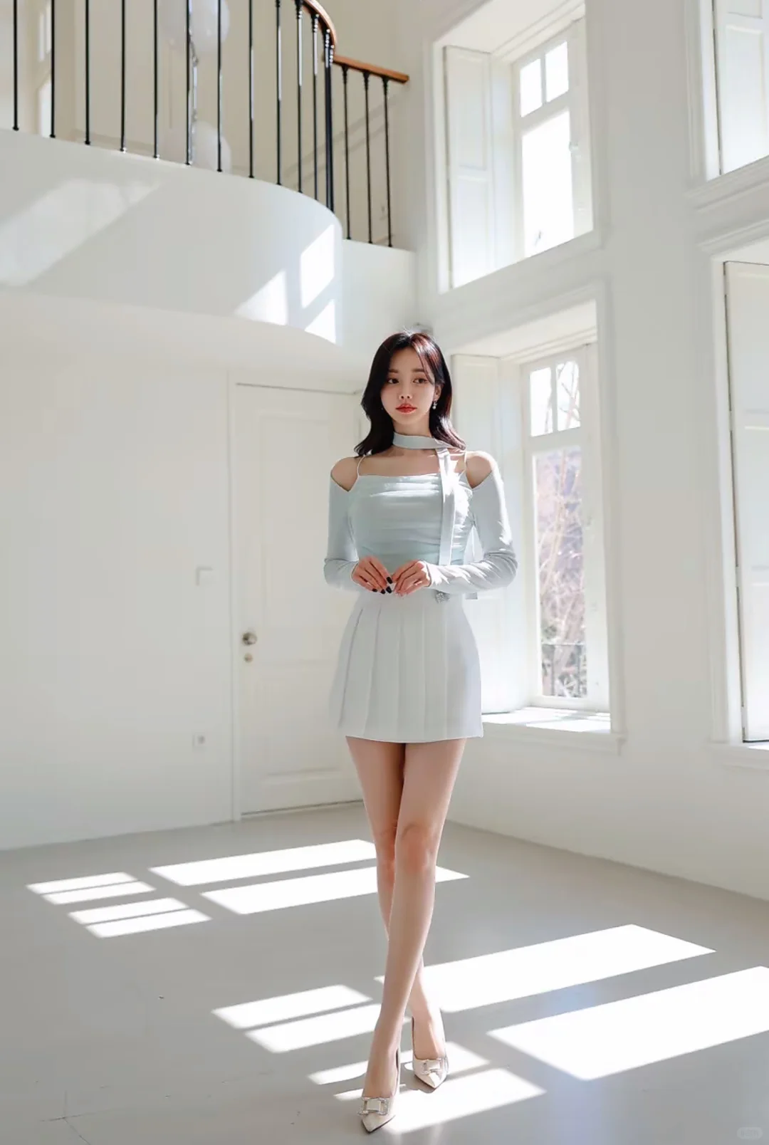 冷白色真的超有氛围感～美女📷