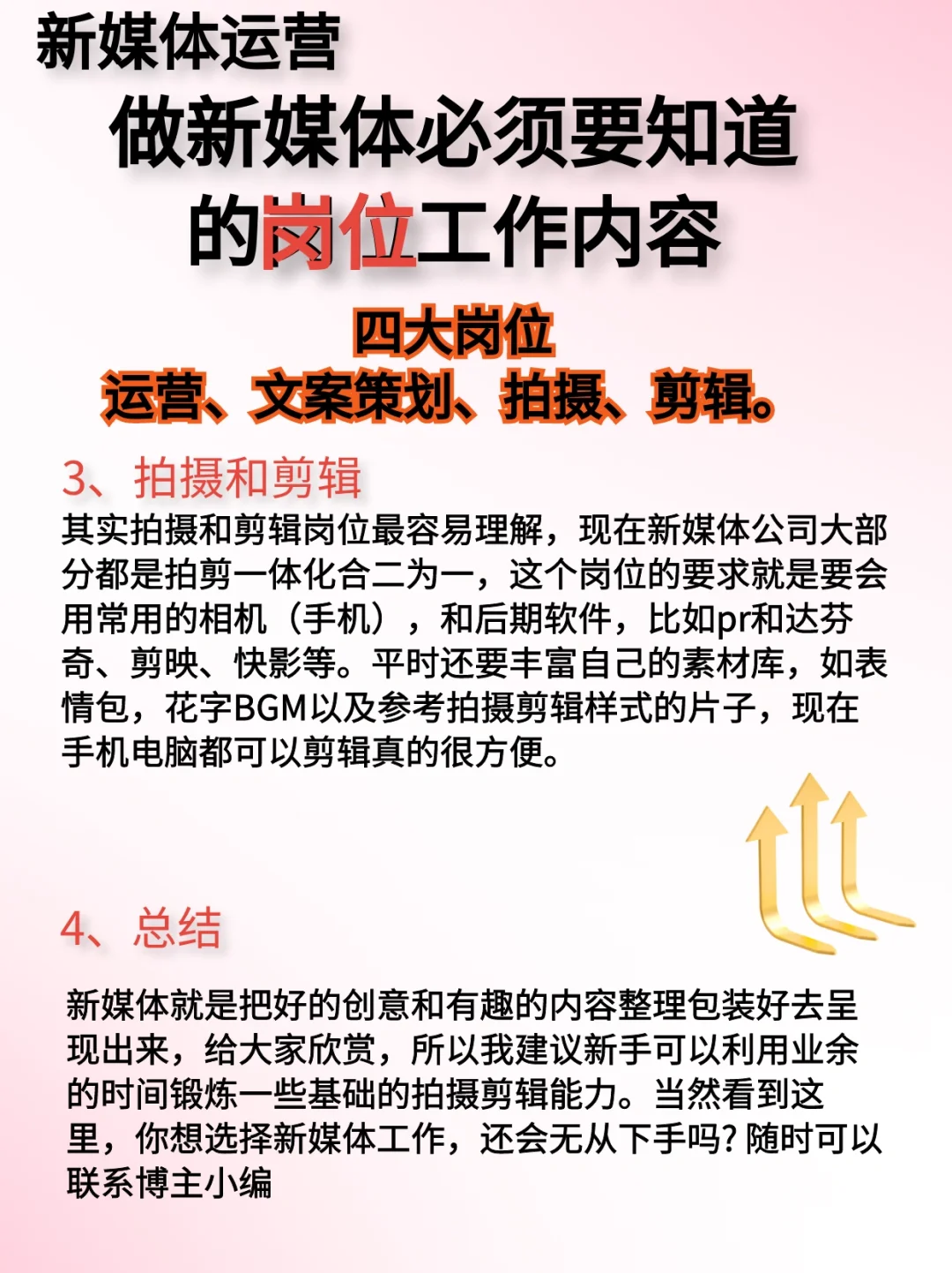 00后也能懂的新媒体各个岗位内容⁉️