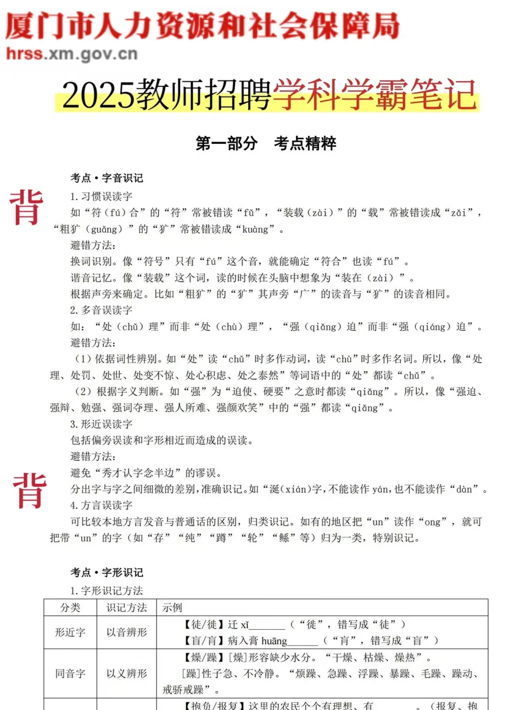 提醒一下，25福建厦门教师招聘的强度！