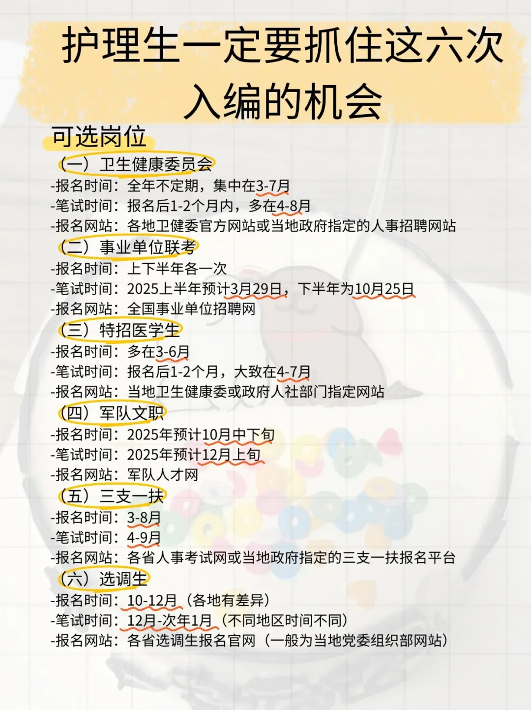 护理生们，一定要抓住这六次入编的机会啊！