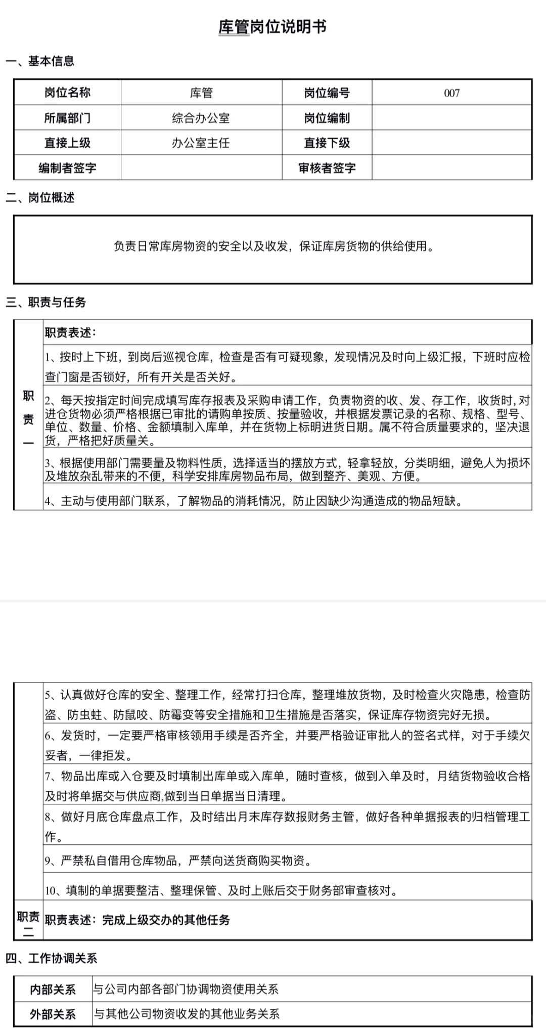 综合办公室各岗位职责（2025系列）