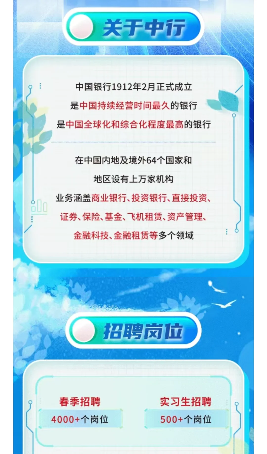 中国银行2025年春季招聘启动!刚发半小时！