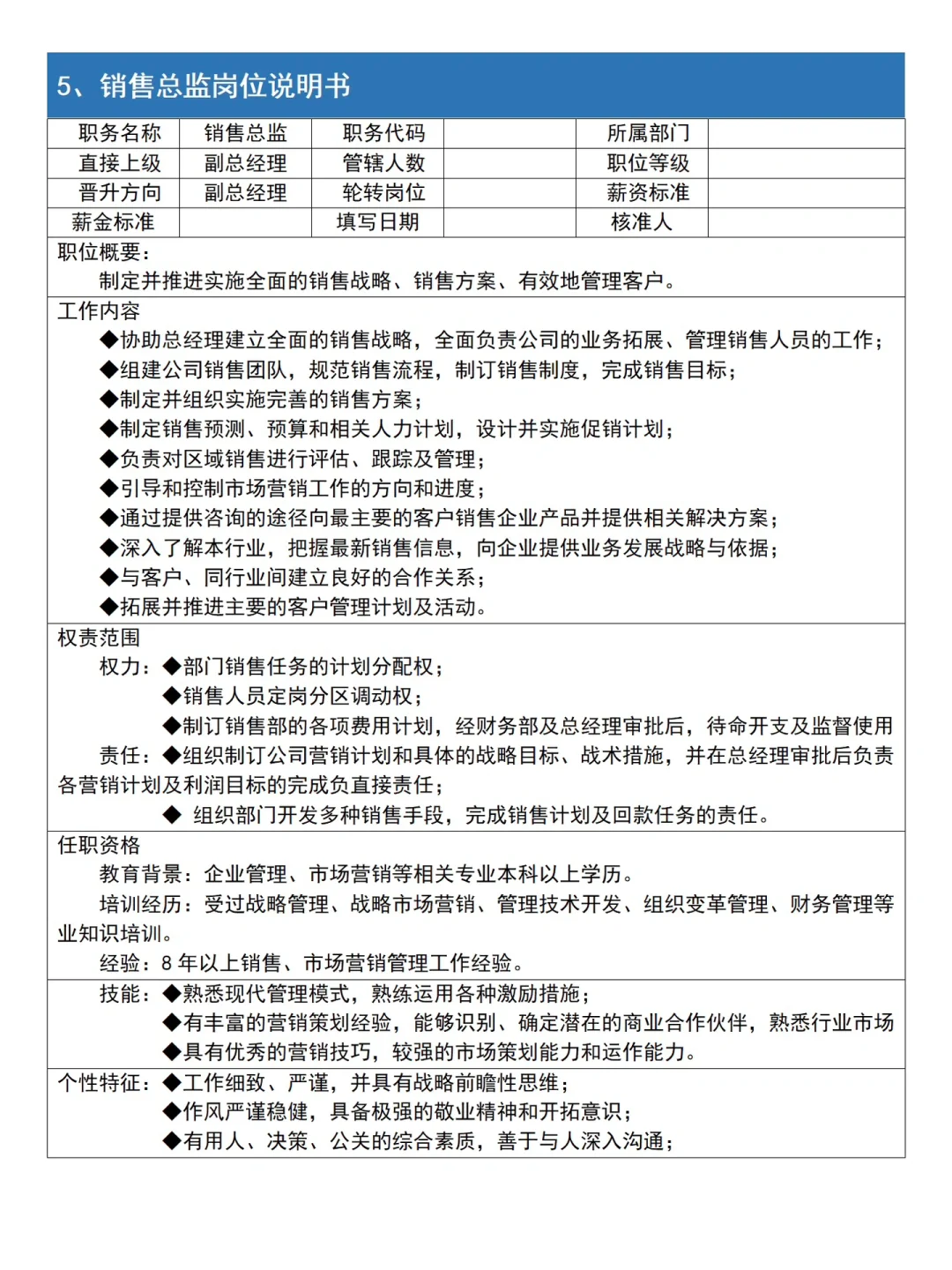 真牛！做好了公司各岗位说明书整理