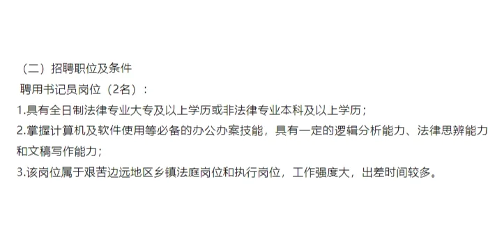 宜宾市筠连县人民法院2025年公开招聘