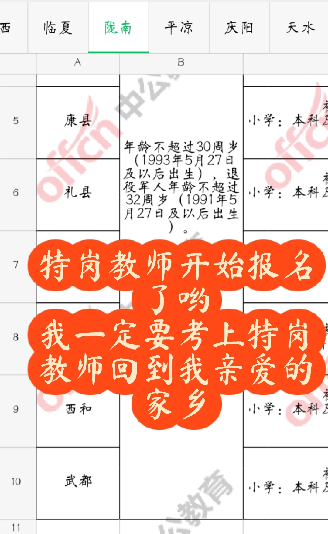 特岗教师招聘考试即将到来