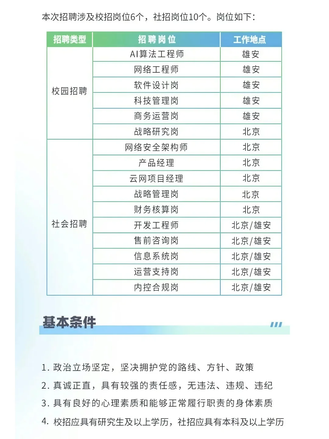 央企校招及社招北京有岗