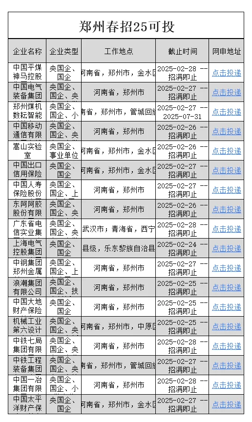 郑州春招今日开启🔛