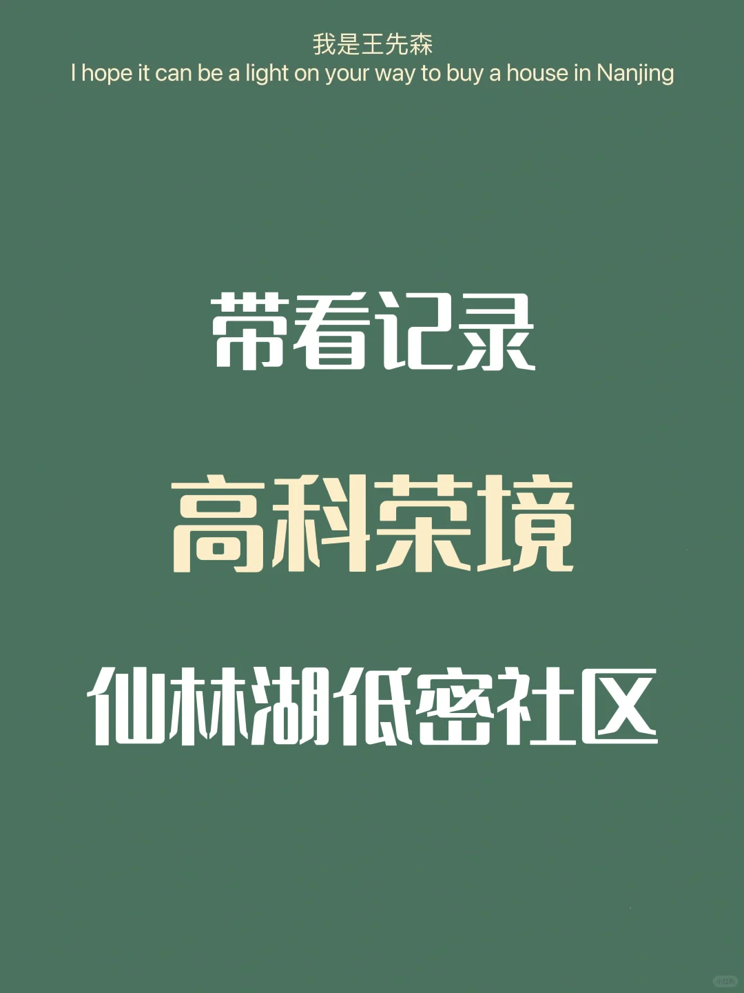 南京买房 仙林湖低密社区 带看记录高科荣境