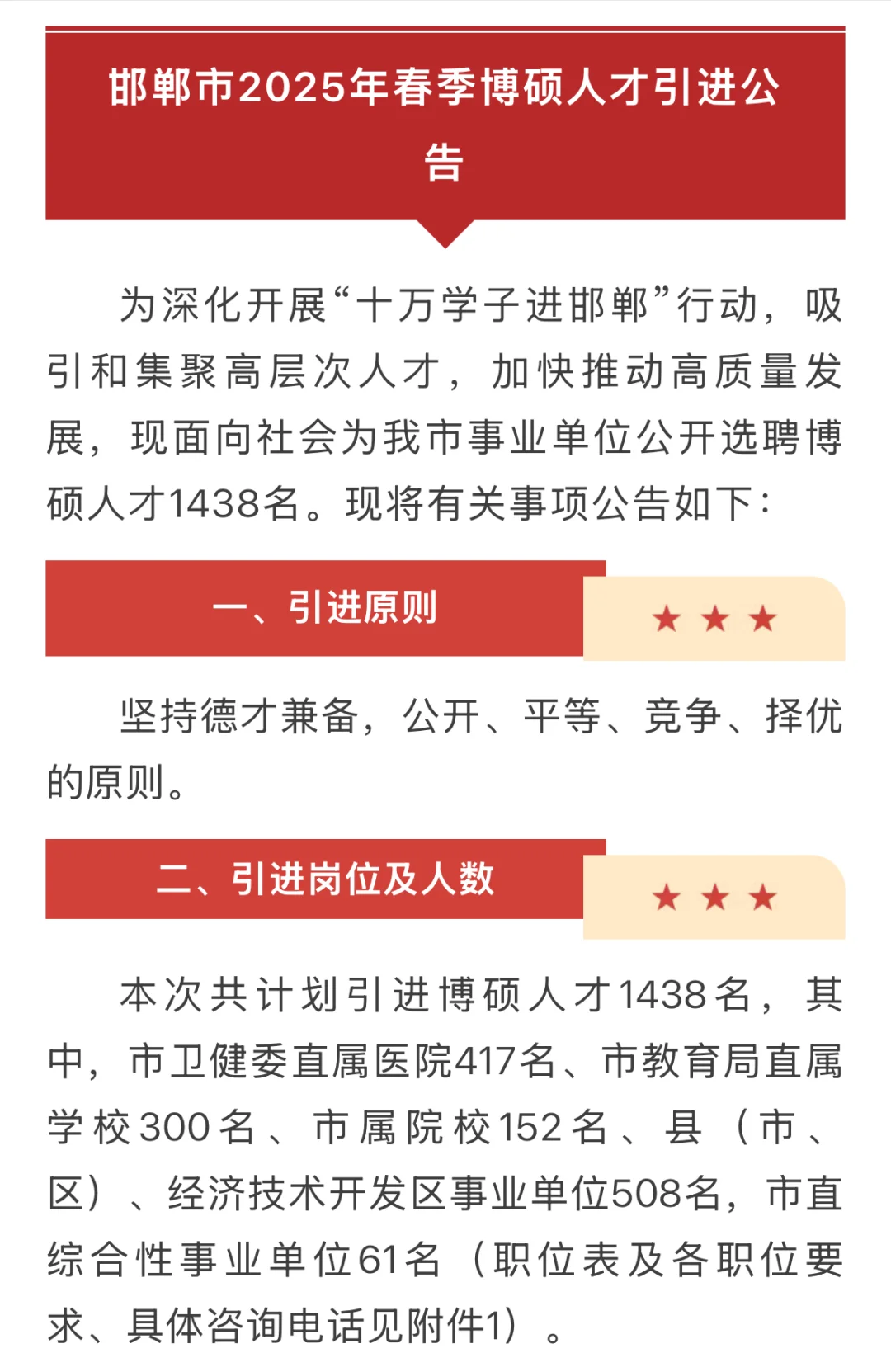 2025年邯郸市硕博人才引进