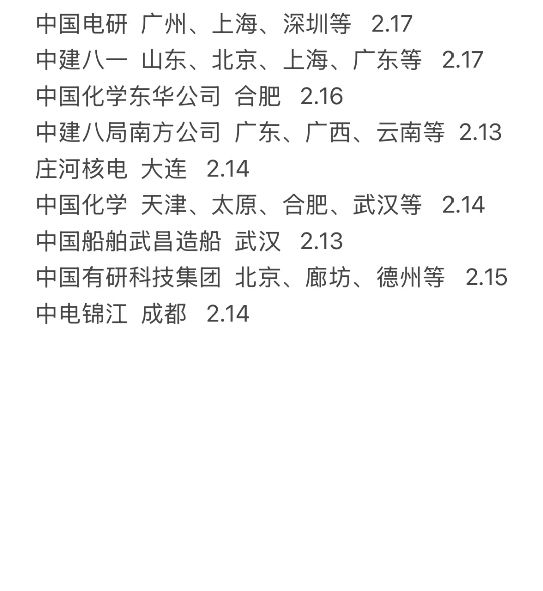 春招想进央国企 的看这里！