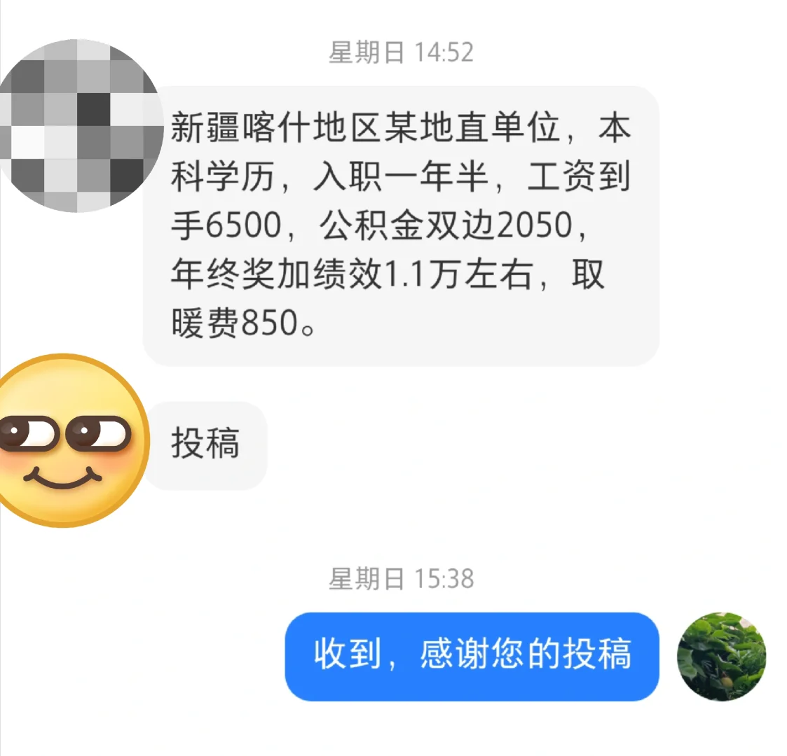 新疆喀什地区某地直单位公务员工资分享