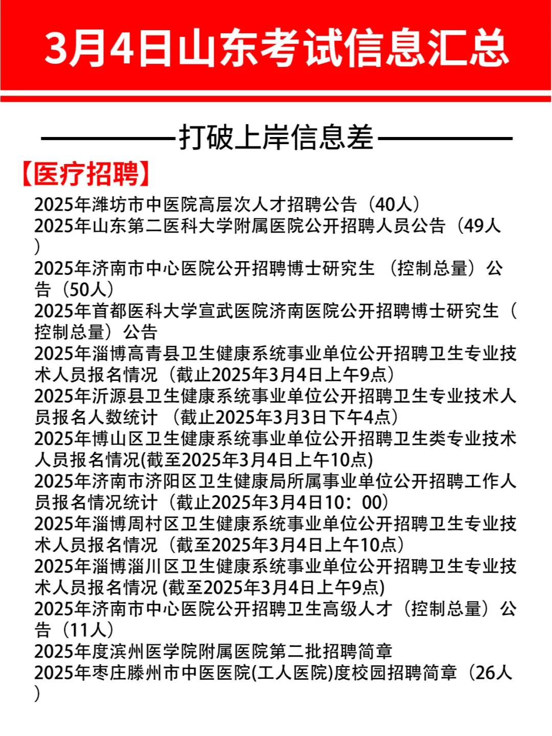 3月4号山东上岸信息汇总