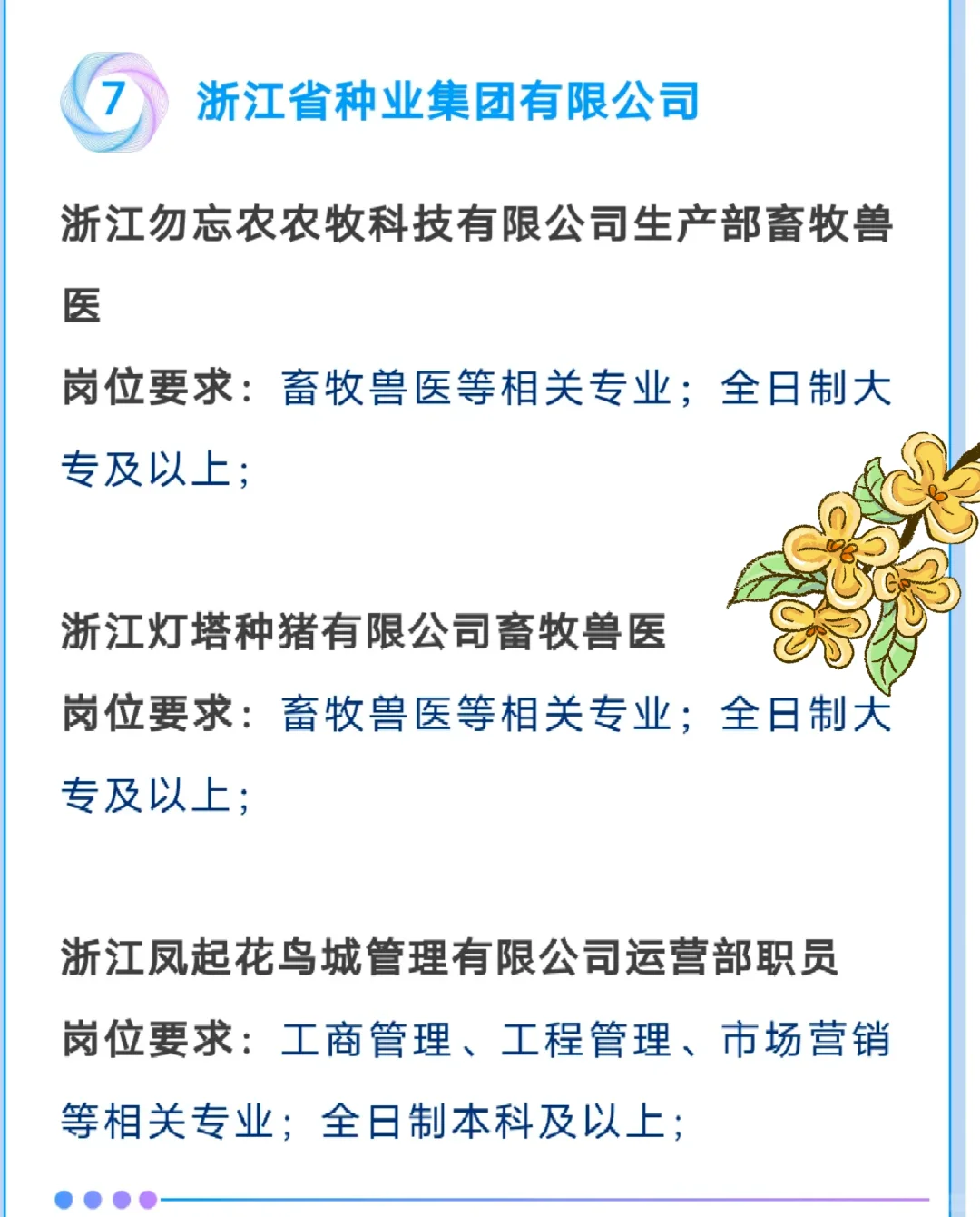 粮农国企招聘！浙江省农村发展集团有限公司