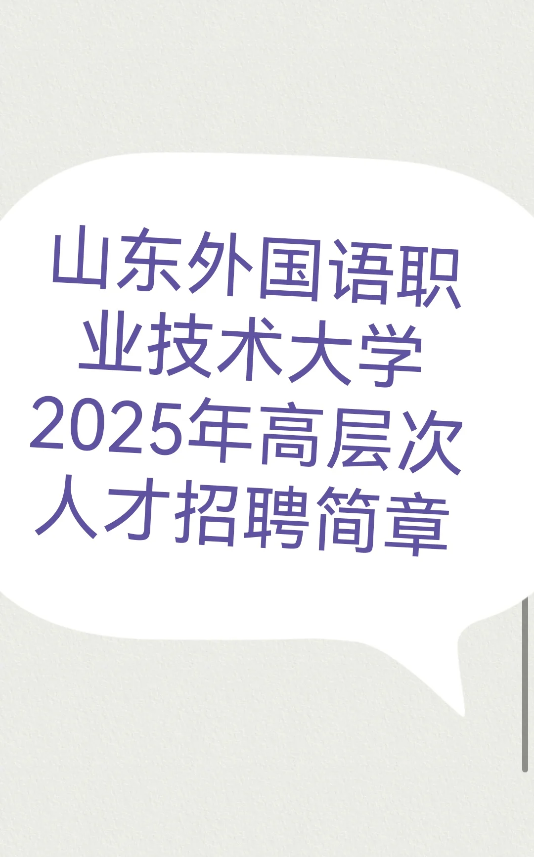 山东外国语职业技术大学2025年高层次人才招